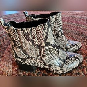 Sam Edelman Circus Snakeskin Booties, Size 10